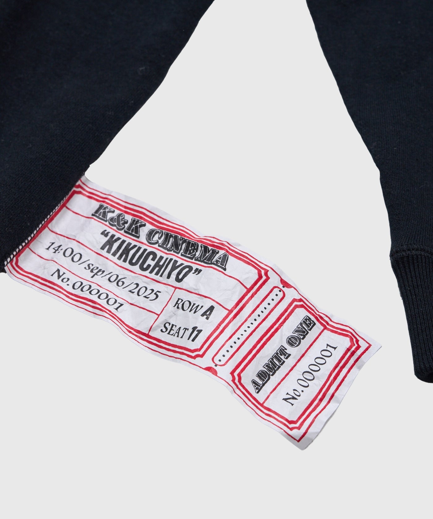 Movie ticket sweat shirt