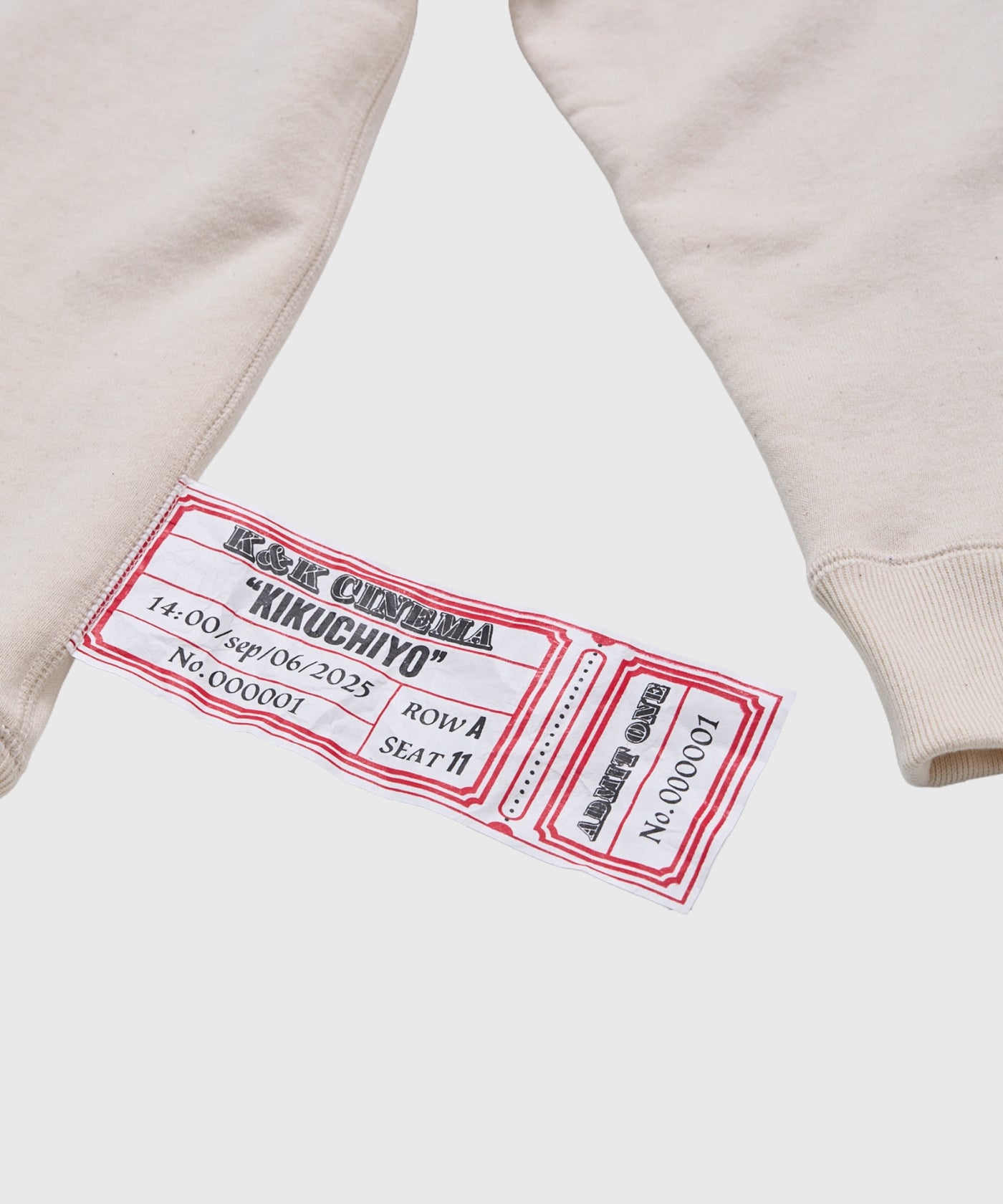 Movie ticket sweat shirt